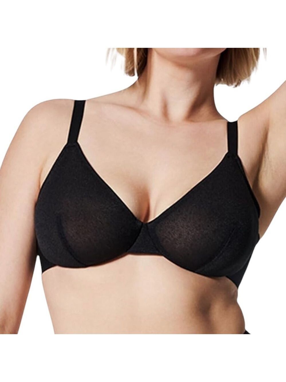 2 TWO SPANX SheerFlex Fit to You Bras Large A-C Very Black 30071R New with Tags - Picture 2 of 7